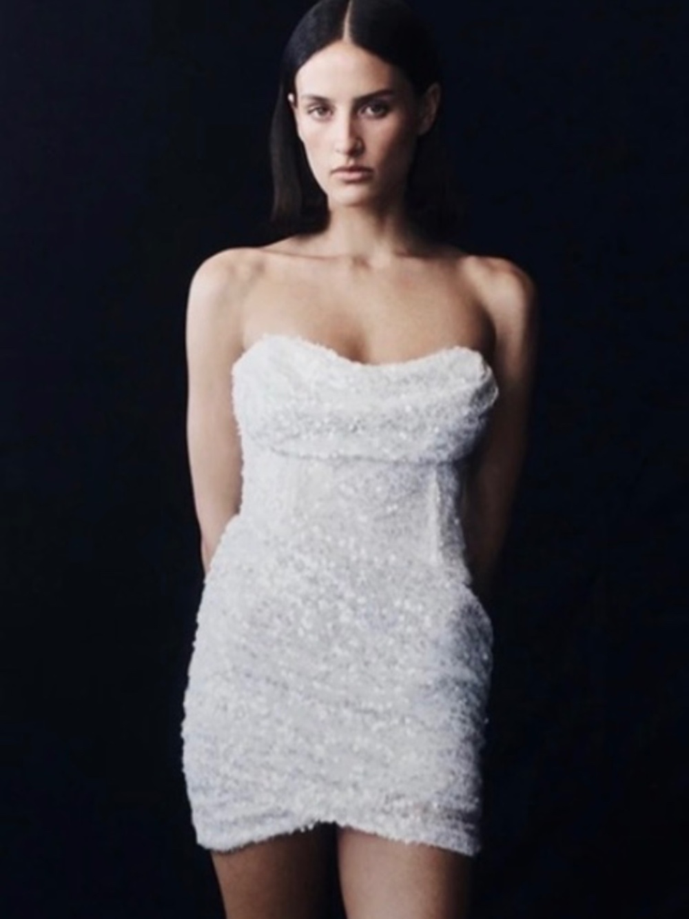 Meshki Nala Dress White Sequins